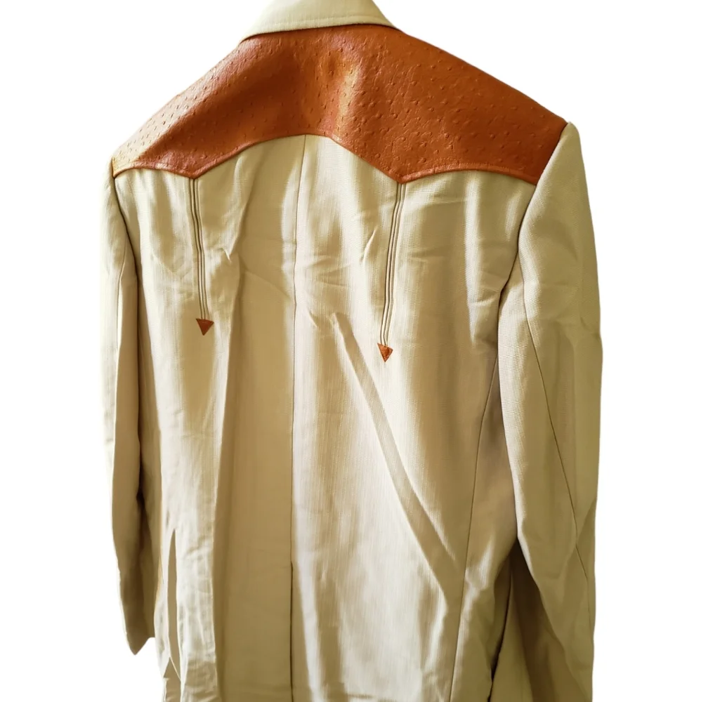 Maximos Cream and Tan Western-Style Blazer